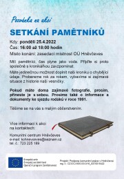 Pozvánka - Setkání pamětníků - 25. 4. 2022