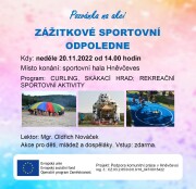 Pozvánka Zážitkové sportovní odpoledne - 20.11.2022