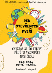 Den otevřených dveří - ZŠ Cerekvice - 27.3.2024