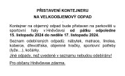 Svoz velkoobjemového odpadu - 15.-17.11.2024