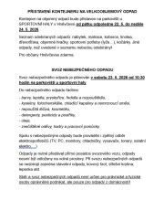 Svoz velkoobjemového a nebezpečného odpadu - 23.5.2026
